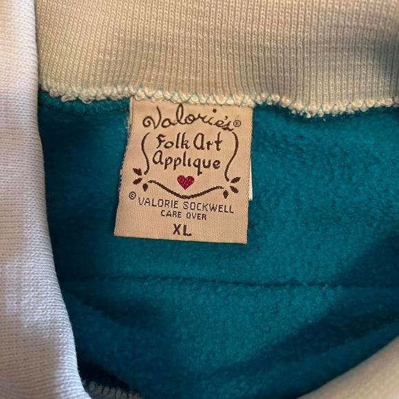 Valorie’s Folk Art Appliqué Birdhouse Vintage Sweater XL - Picture 7 of 8